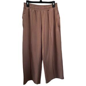 Old Navy High Waisted Dynamic Fleece Wide Leg Pants Rare Earth Brown Size M